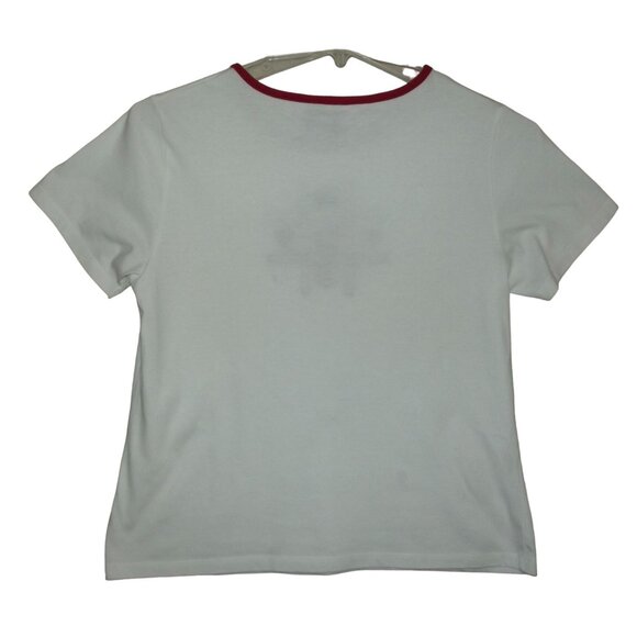 Jason Maxwell T-Shirt Women Medium White Red Blue Top patriotic embellished flag - Picture 5 of 6